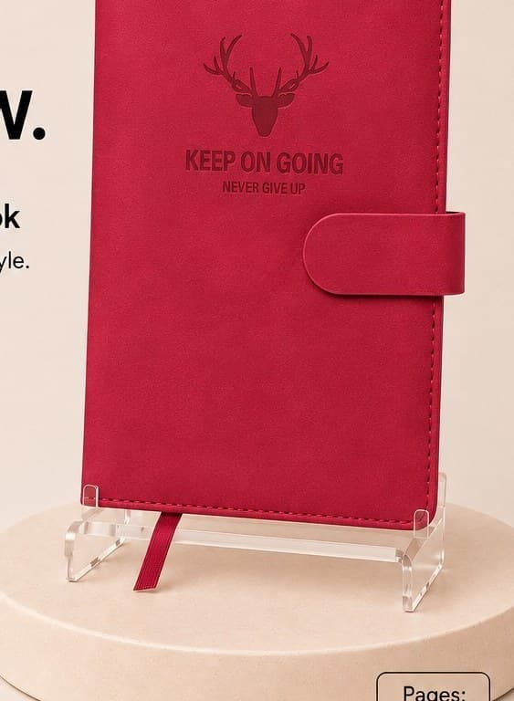 PaperPal Executive Diary Notebook — Red ‘Keep On Going’