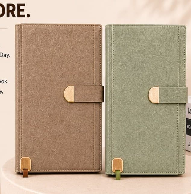 PaperPal Executive Diary Notebook — Taupe & Sage