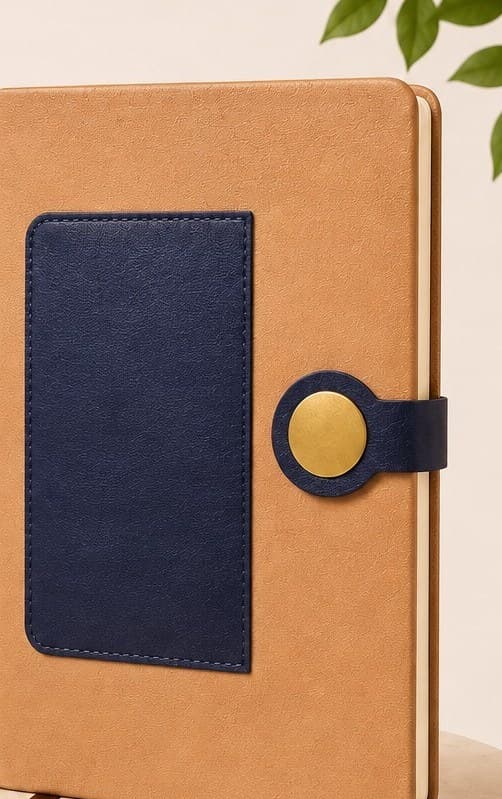 Signature diary in tan & navy