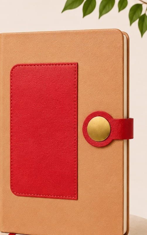 Signature diary in tan & red